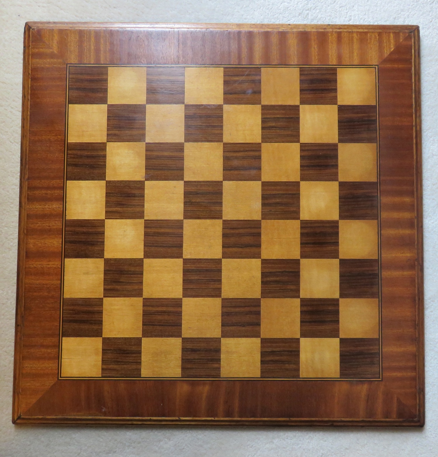 19.7” wooden chess board walnut without coordinates